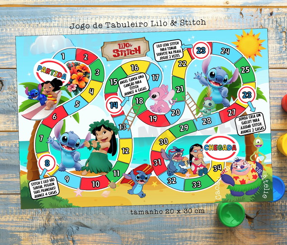 Jogos de Tabuleiro Lilo & Stitch Lembrancinha Infantil