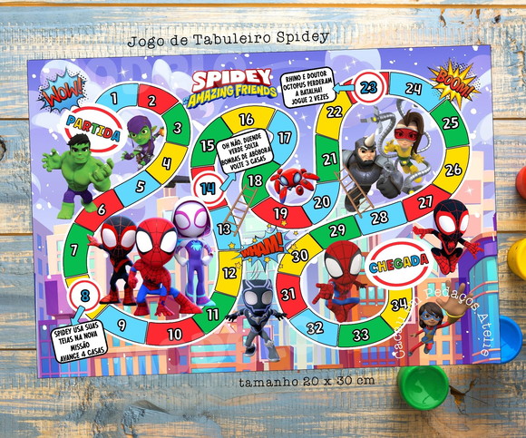 Jogo de Tabuleiro Spidey Aranha Fantasma Lembrancinhas