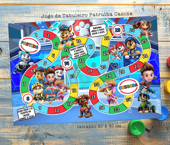 Jogo de Tabuleiro Personalizado Patrulha Canina