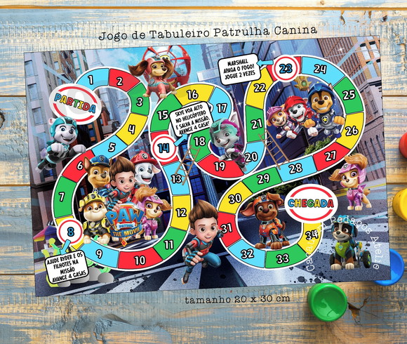 Jogo de Tabuleiro Personalizado Patrulha Canina