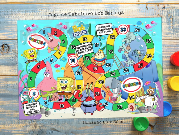 20 Jogos de Tabuleiro Bob Esponja Lembrancinhas