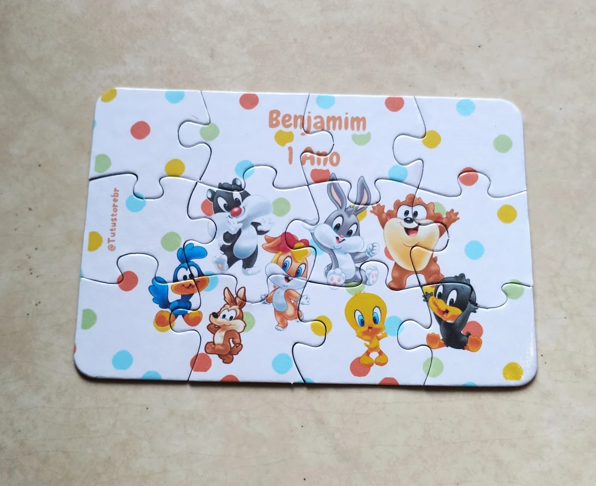 Bento e Totó Quebra-Cabeça Personalizado 10x15cm Laminado Brilho + Adesivo Brinde 20 unidades - Imagem 8