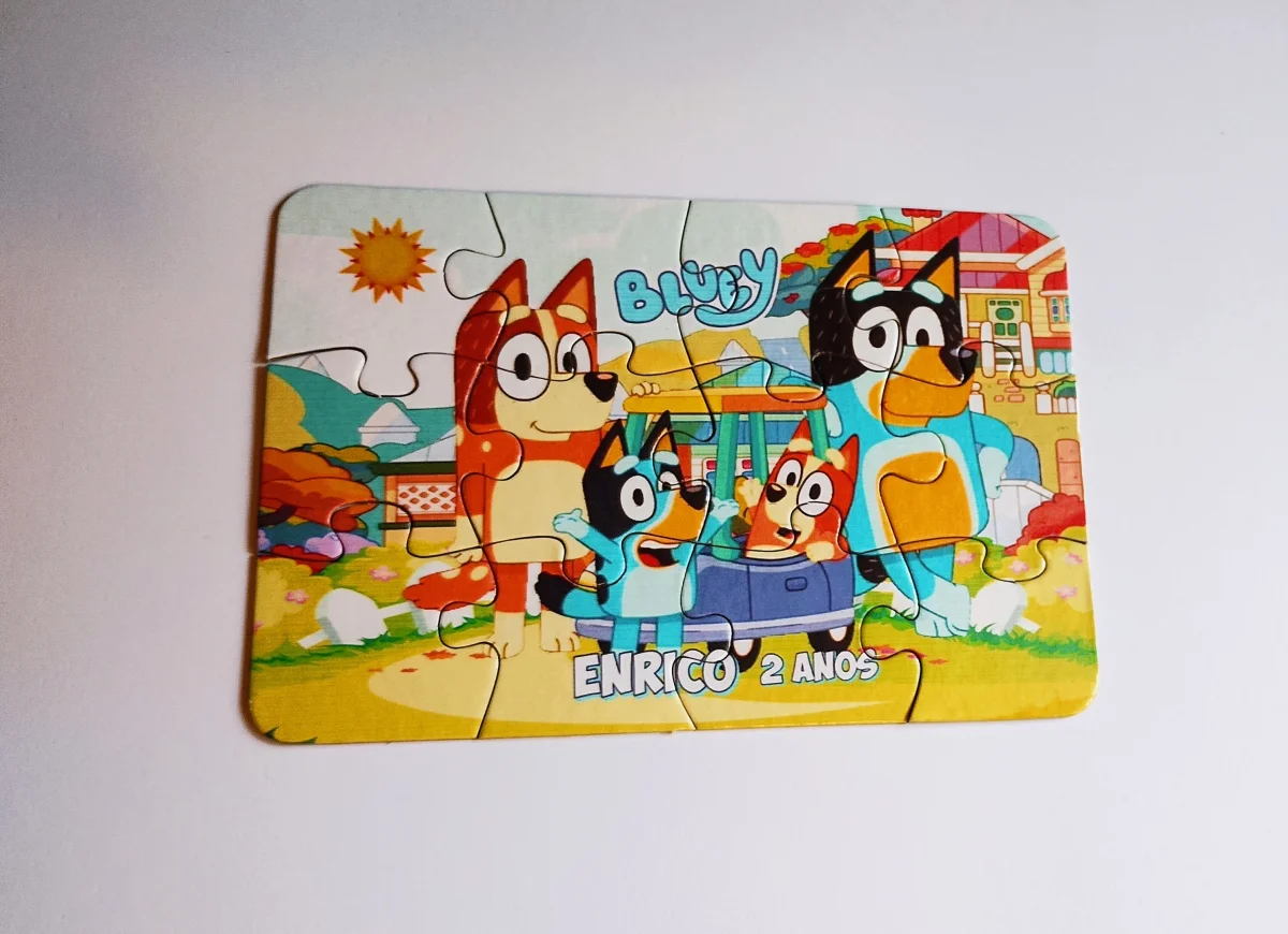 Bento e Totó Quebra-Cabeça Personalizado 10x15cm Laminado Brilho + Adesivo Brinde 20 unidades - Imagem 6