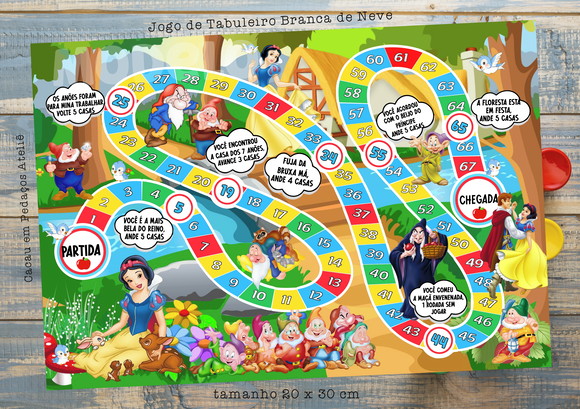 Lembrancinhas Branca de Neve Jogo de Tabuleiro