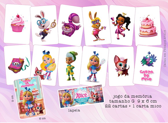 Jogo da Memória G Confeitaria da Alice 23 Cartas