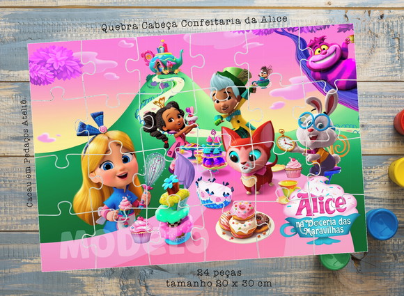 Quebra Cabeça 24 Peças Confeitaria da Alice Lembrancinha