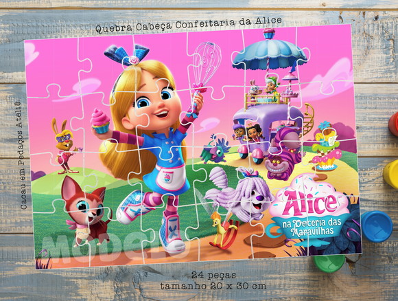 Quebra Cabeça 24 Peças Confeitaria da Alice Lembrancinha