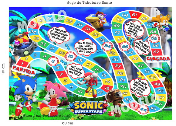 Jogo de Tabuleiro Sonic Lembrancinhas