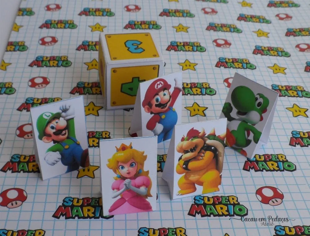 Super Mario Galaxi jogo de tabuleiro personalizado 30x40 cm lembrancinha festa infantil 25 unidades - Imagem 5