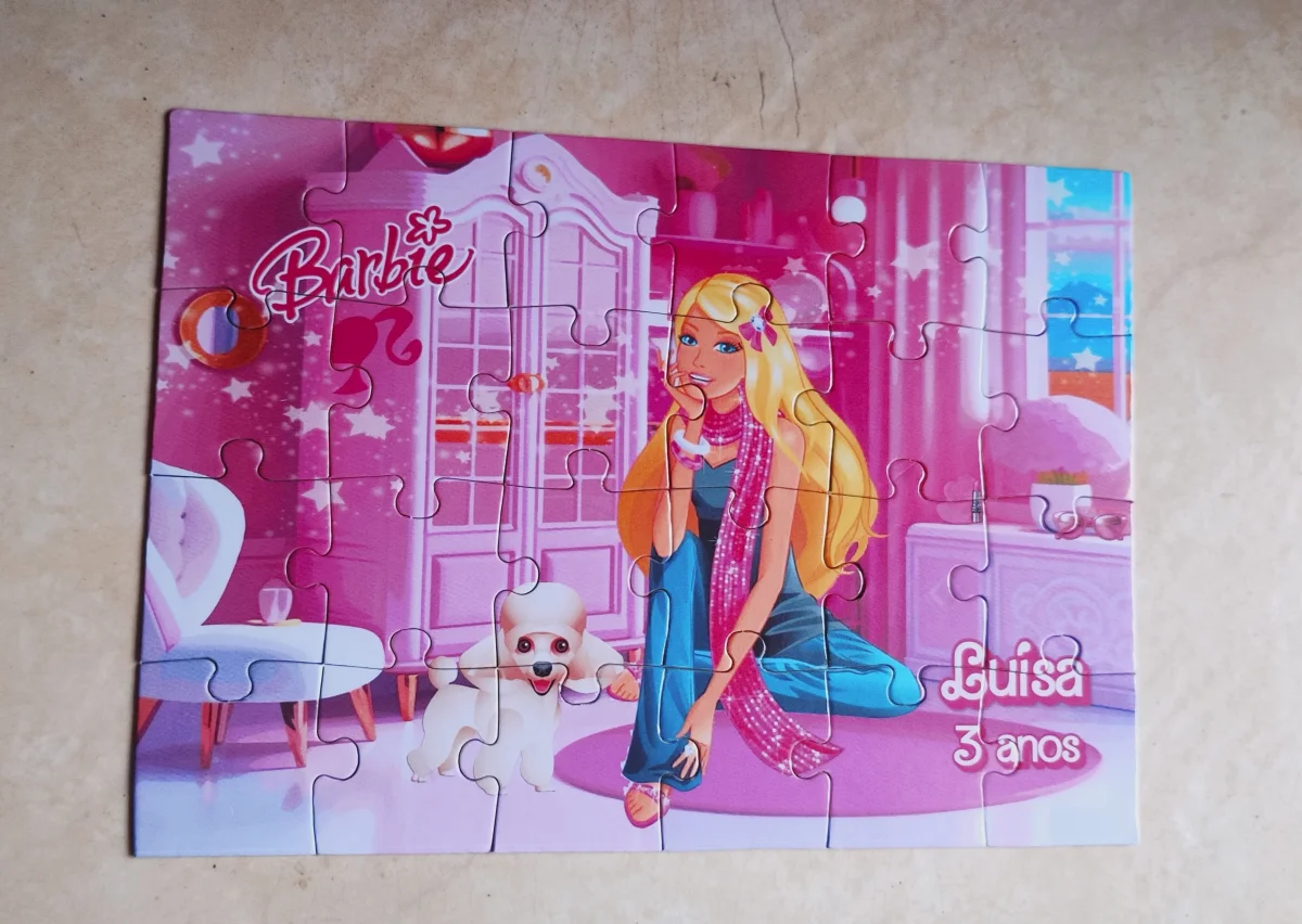Barbie Quebra Cabeça cartonado 20x30 cm Lembrancinha festa infantil 20 unidades - Imagem 5