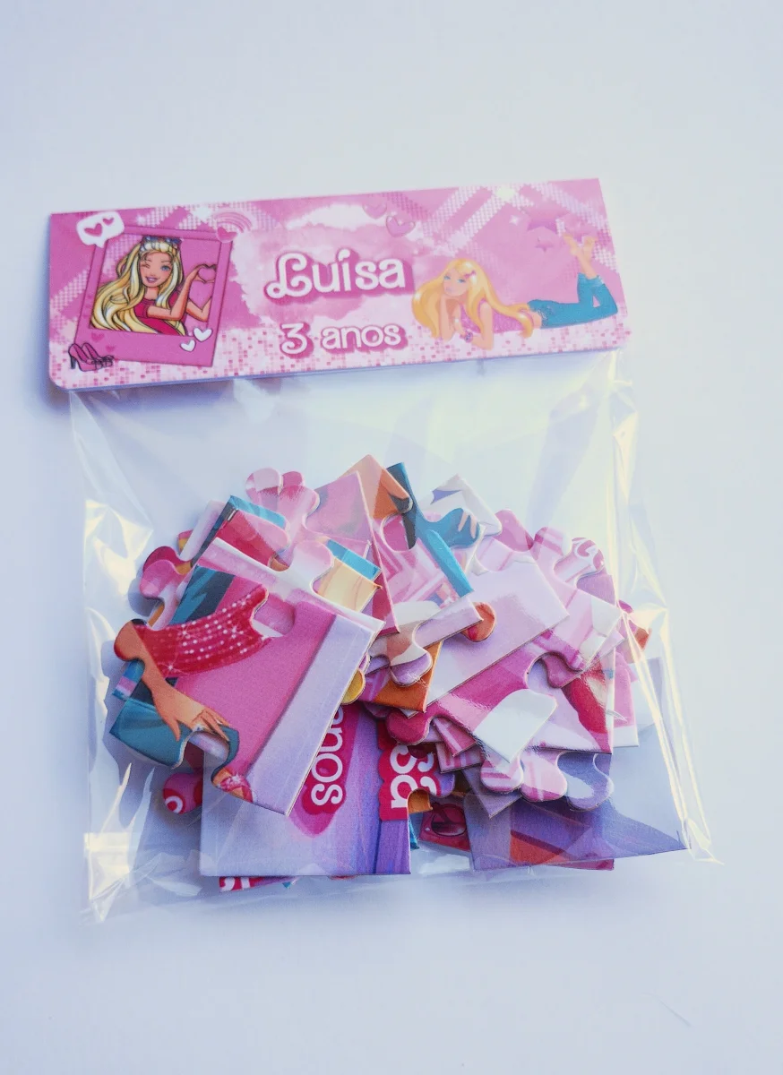 Barbie Quebra Cabeça cartonado 20x30 cm Lembrancinha festa infantil 20 unidades - Imagem 3