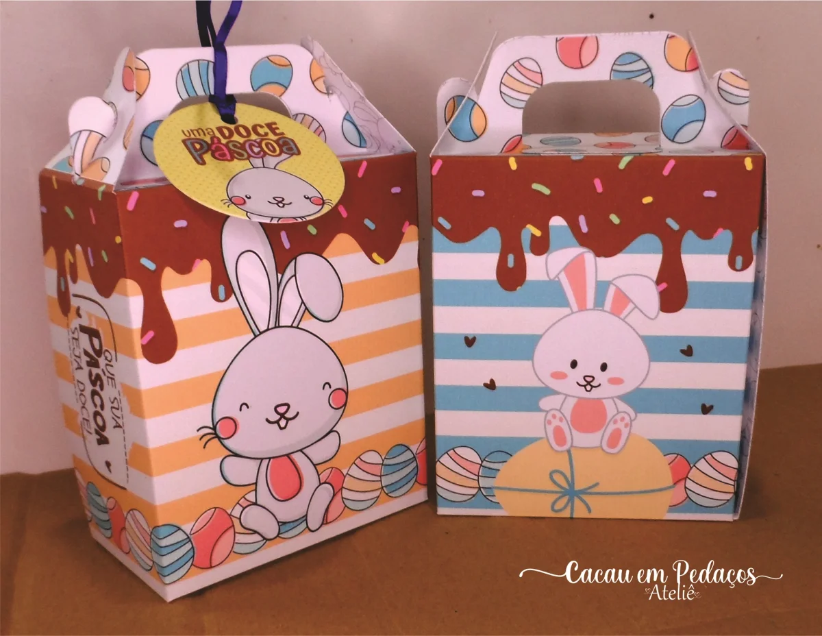 Páscoa Caixa Maletinha para Doces Bombons Cookies Lembrancinha 20 unidades - Imagem 5