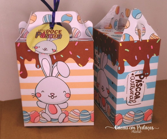 Páscoa Caixa Maletinha para Doces Bombons Cookies Lembrancinha 20 unidades - Imagem 3