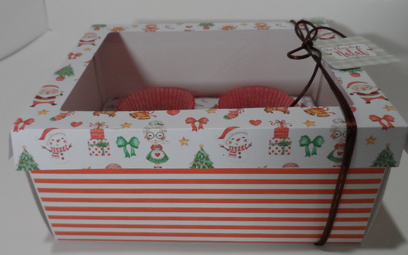 Caixa para 2 Cupcakes Natal