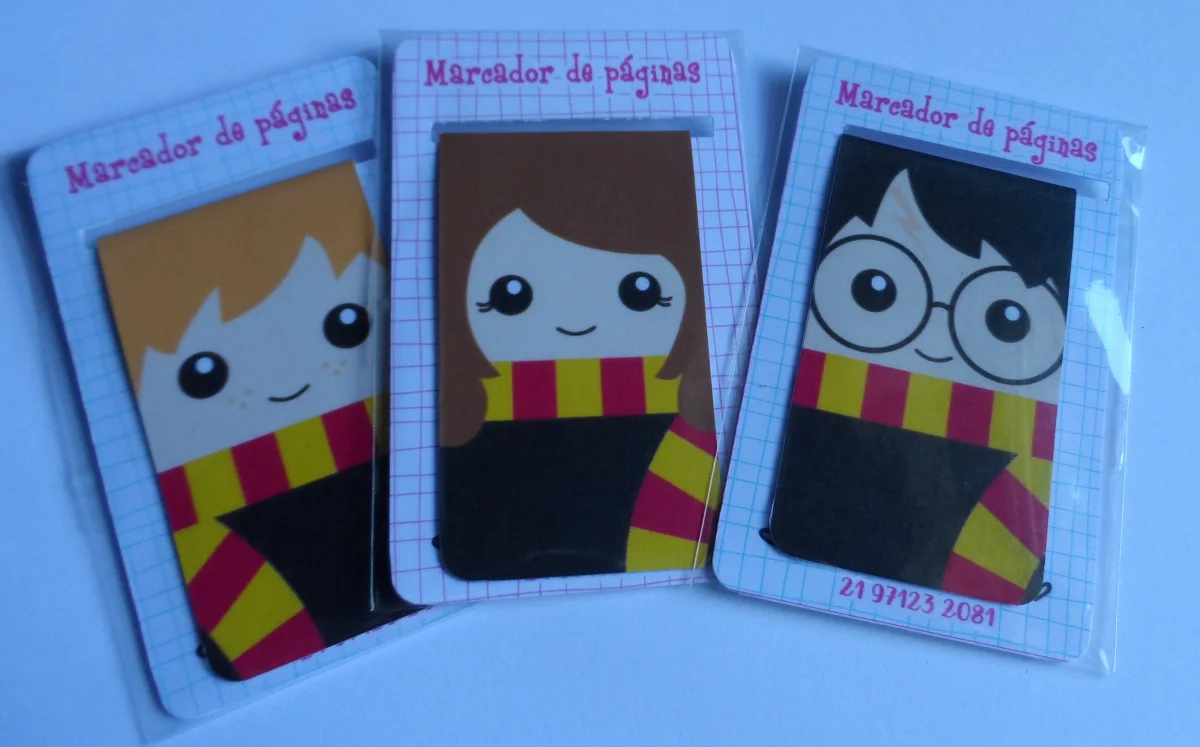 Harry Potter Grifinória Marcador de Página Magnético Lembrancinha Festa 10 unidades - Imagem 1