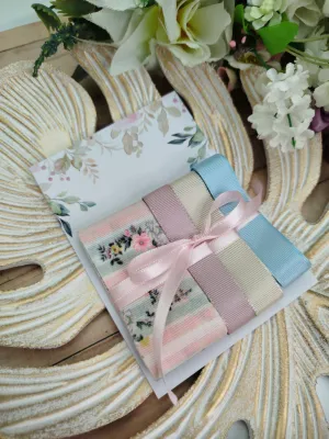 Kit de 3 fitas coordenadas estilo vintage rosé e creme (copia)