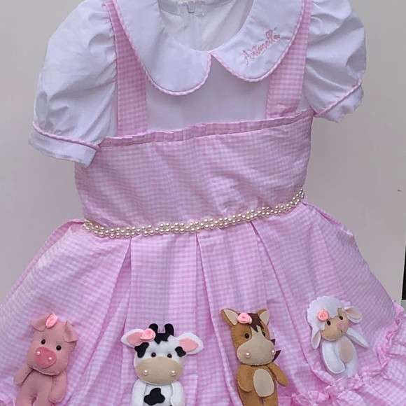 Vestido Fazendinha Rosa