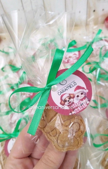 Biscoito Pet Petisco Natural Lembrancinhas Natal com Logo