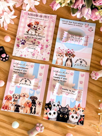 Card Balinha para Lembrancinha Mãe de Pet - Dia das Mães