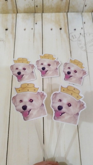 Topper para Docinhos Festa Junina Cachorro com Chapeuzinho