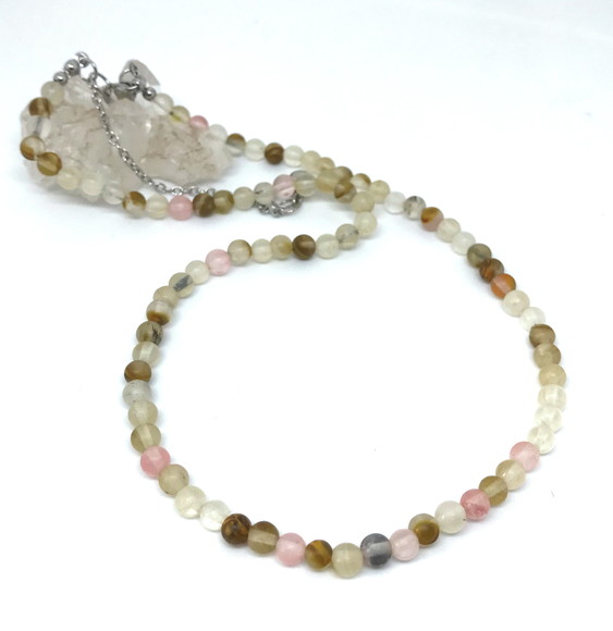 Choker Colar com Cristal Cherry Mate Lisa 4 mm e Aço Inox