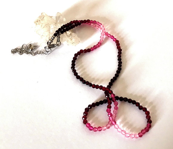 Choker Colar com Cristal Facetado Degrade 3 mm e Aço Inox