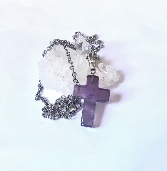 Corrente Aço Inox com Pingente Crucifixo em Pedra