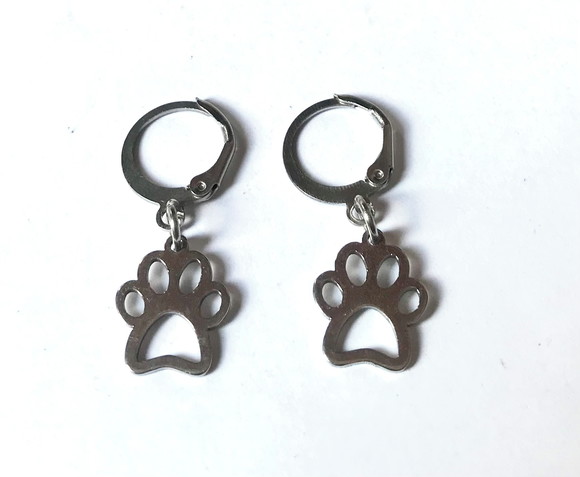 Brincos Argolinha em Aço Inox Pet/ Patinhas