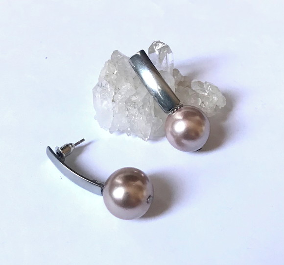 Brinco Pérola Shell Base Pino Aço Inoxidavel