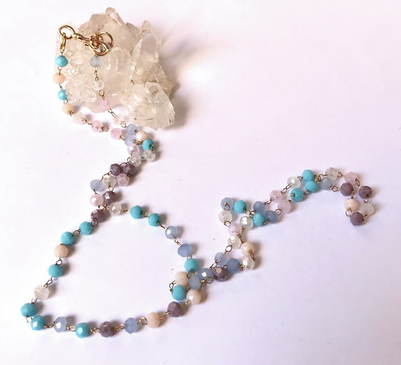 Choker Colar com Cristal Colorido 3 mm e Aço Inox