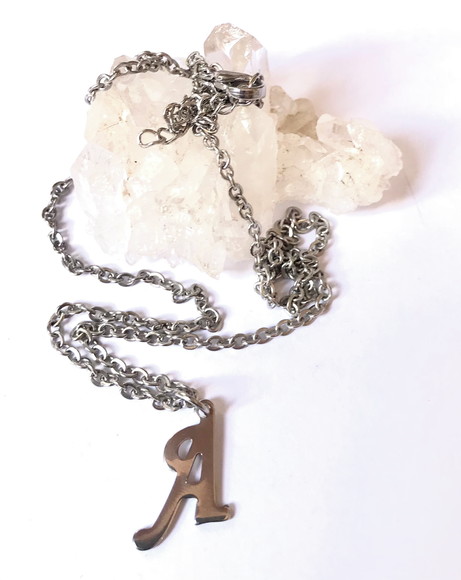 Cordão Colar em Aço Inox Pingente com Inicial ( Letra )