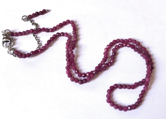 Choker Colar com Rubi Indiano Facetados e Aço Inox - Imagem 5
