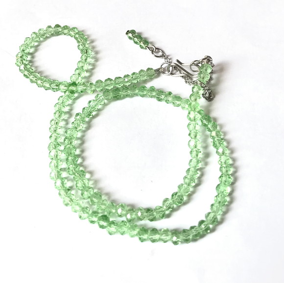 Choker Colar com Cristal Flat Verde 4 mm e Aço Inox