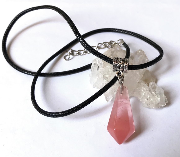 Cordão Colar com Pingente Cristal Cherry