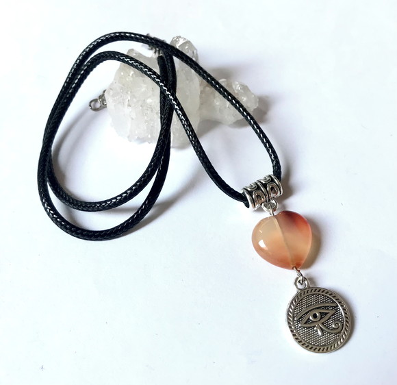 Cordão Colar com Agata e Olho de Horus