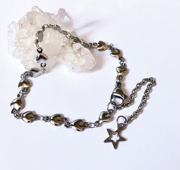 Pulseira Aço Inoxidável com Estrela em Inox