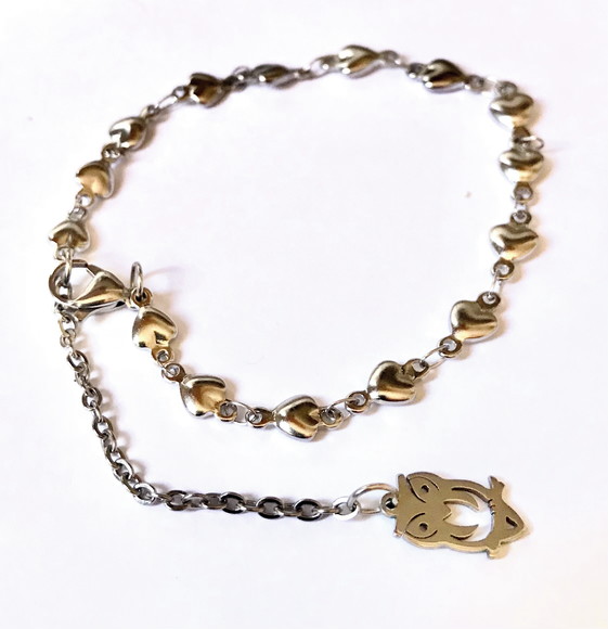 Pulseira Aço Inoxidável com Coruja em Inox