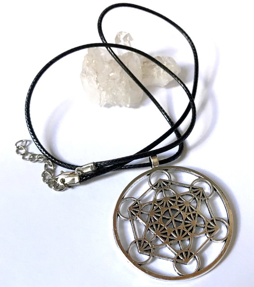 Cordão Colar Negro com Simbolo Metatron