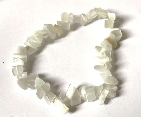 Pulseira Ajustavel Pedra Natural em Cascalhos Olho de Gato