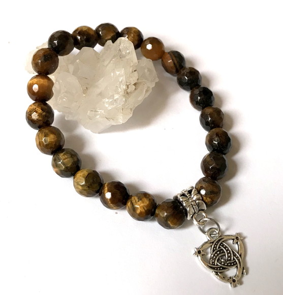 Pulseira Japamala Olho de Tigre Facetada e no Chines