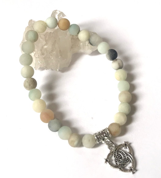 Pulseira Japamala com 27 Contas de Amazonita Fosca