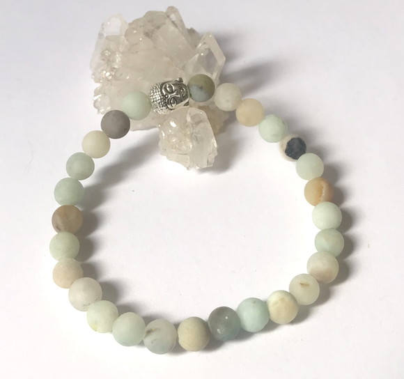 Pulseira Japamala com 27 Contas de Amazonita Fosca