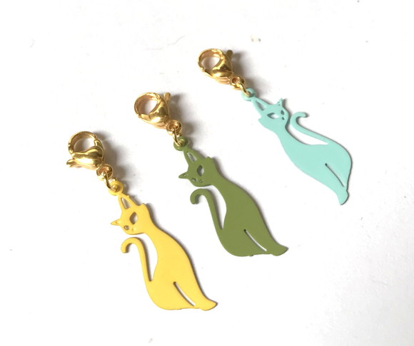 Kit Pingente com Gato para Colar, Pulseira, Tornozeleira