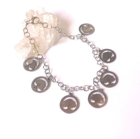 Pulseira Aço Inoxidável com Arvore da Vida