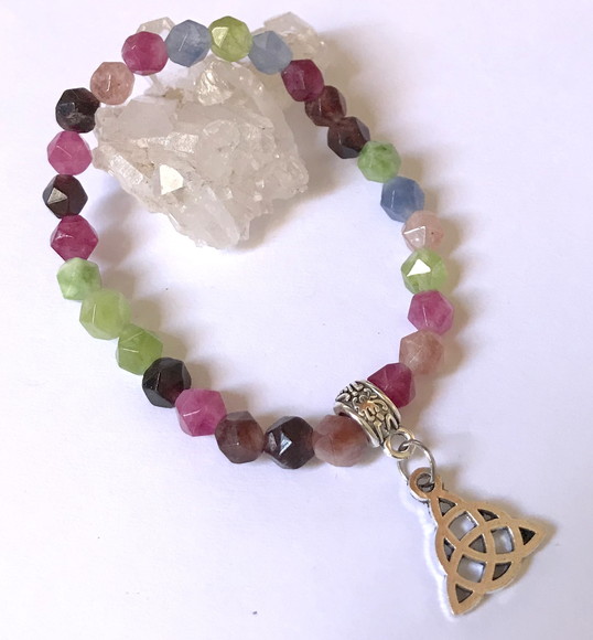 Pulseira Japamala 27 Contas Jade Facetada Mix de Cores