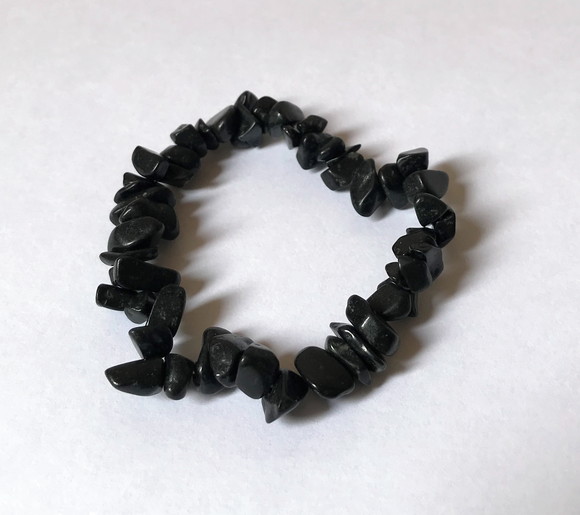 Pulseira Pedra Natural em Cascalhos Onix / Pedra Preta