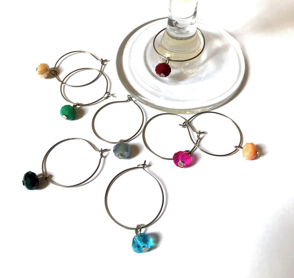 Marcadores De Taça Com Cristais Facetados 8 Peças 8 Mm