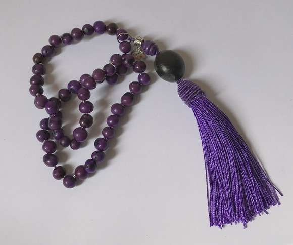 Japamala 54 Contas Açai Roxo Jatobá Tassel Cupila