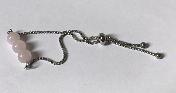Pulseira Aço Inoxidável Ajustável Quartzo Rosa Esfera