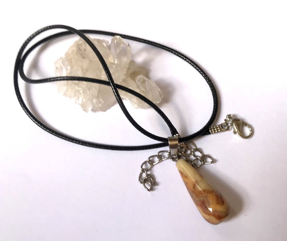 Cordão Colar com Pingente Gota Jaspe